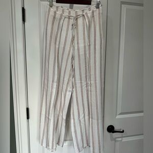 Cotton wide leg pin-stripe pants
